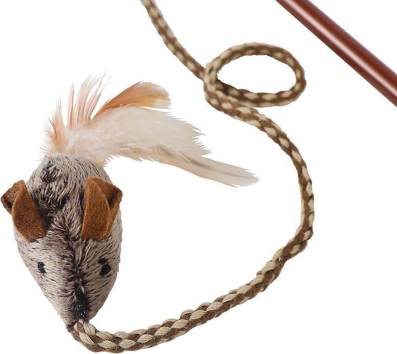 Our Pets OurPets Play-N-Squeak Teathered & Feathered Play Wand Cat Toy for All Breed Sizes - Image 2